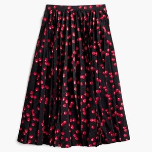 J.Crew Cherry Pleated Midi Skirt